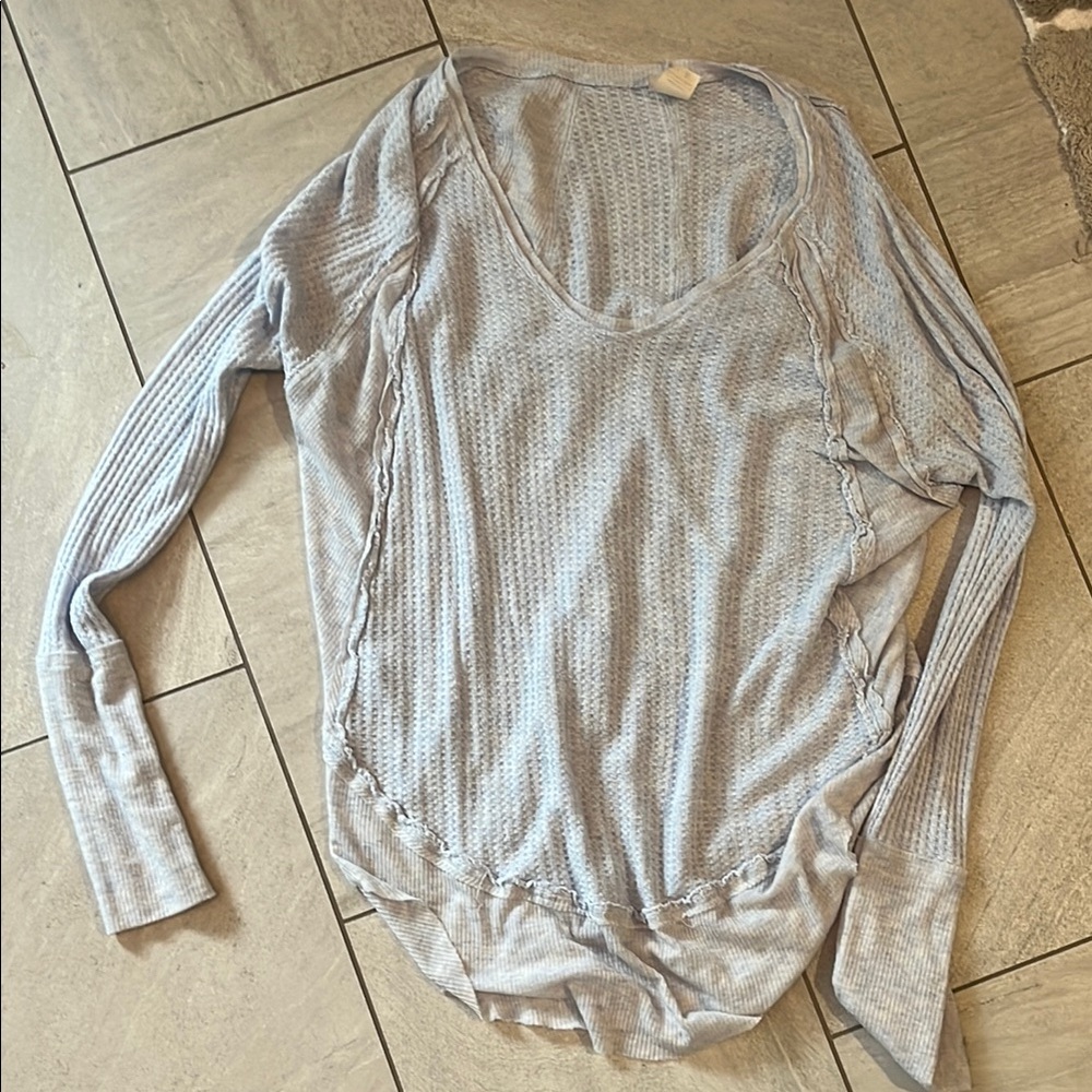 Free People light blue Long Sleeve Tee